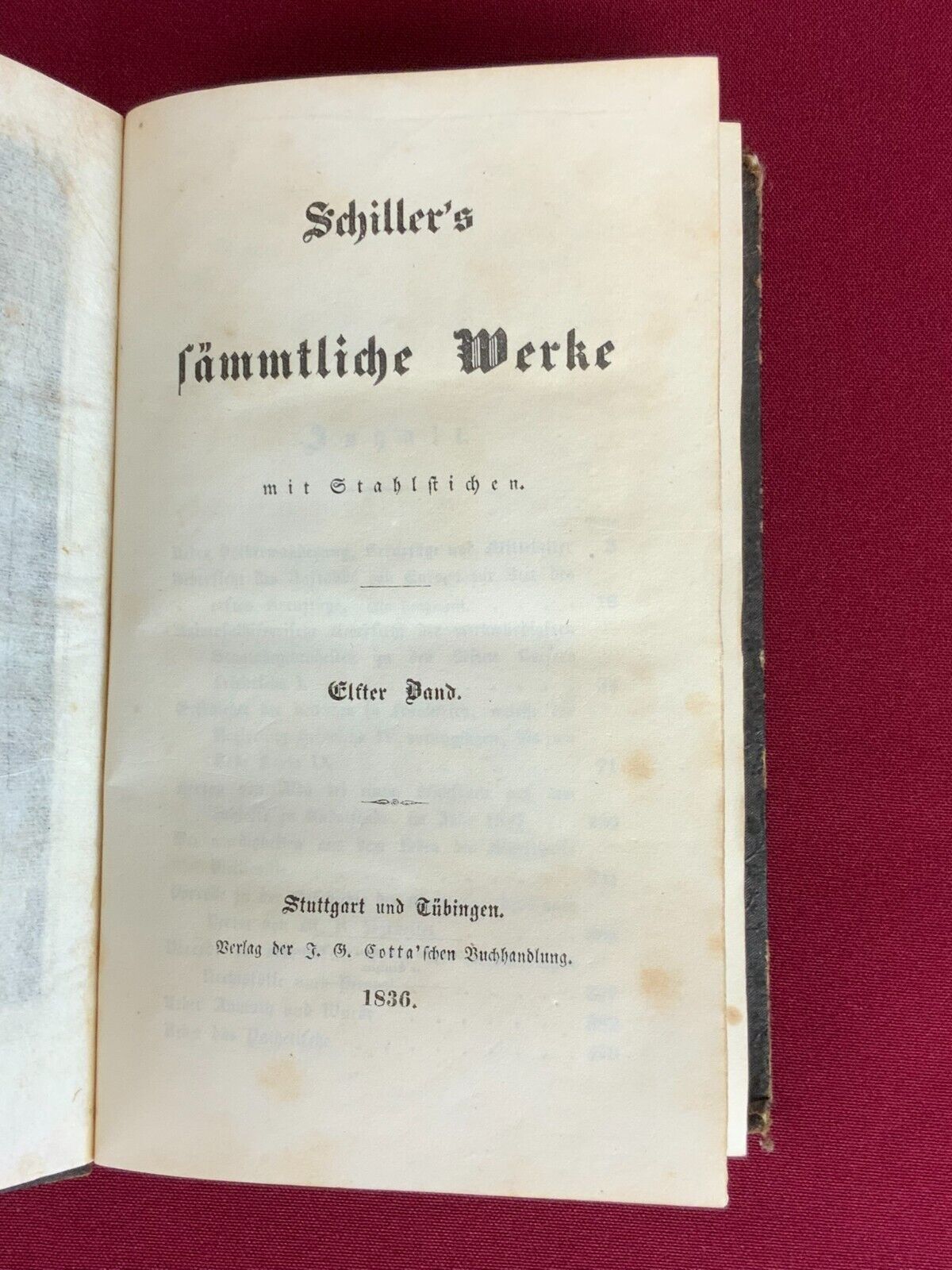 5x ANTIKES BUCH SCHILLER `S SÄMTLICHE WERKE AUS 1835 UND 1836 DIVERSE BÄNDE – Bild 21