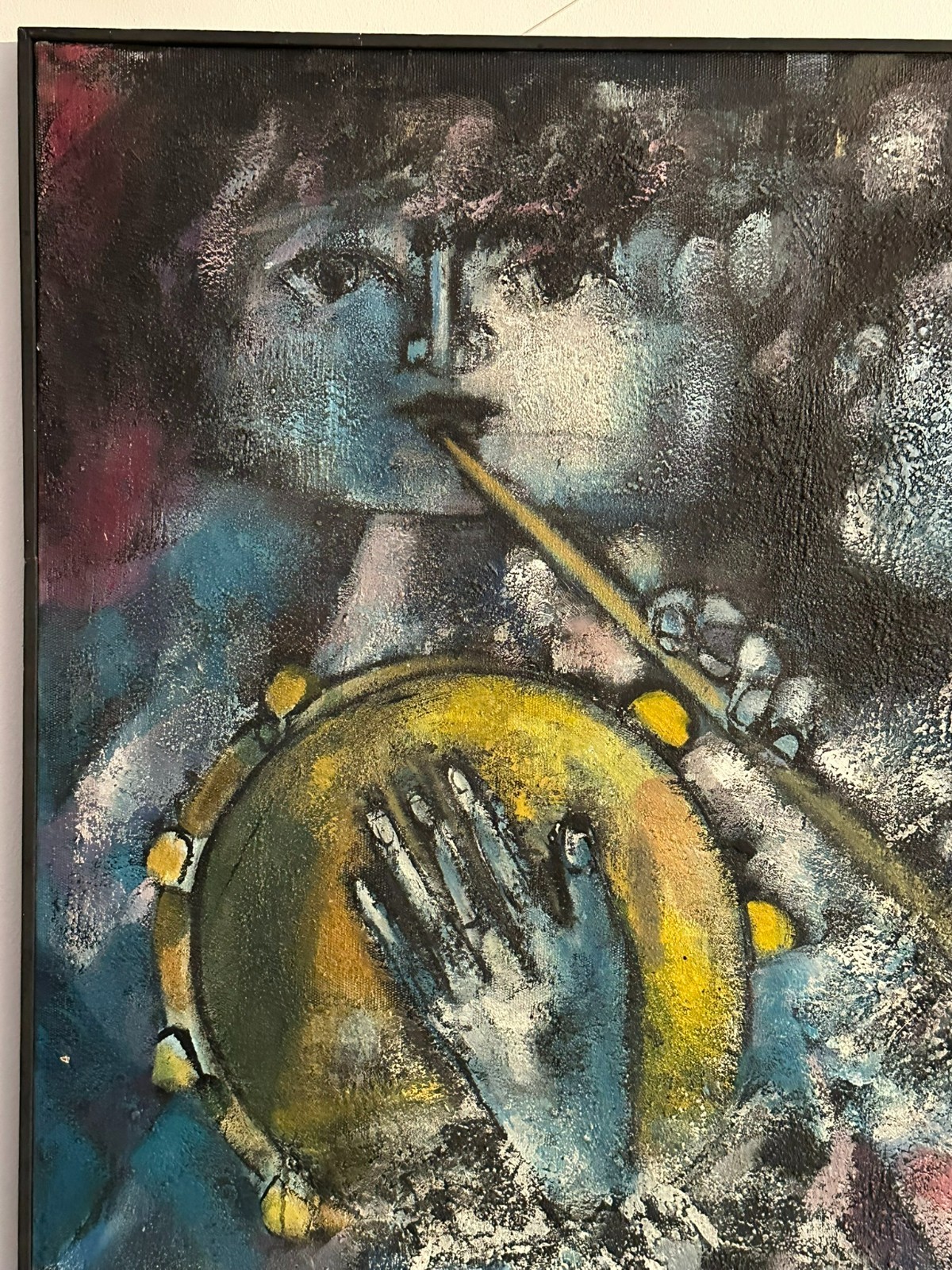 XAM Pedro QUETGLAS FERRER (1915-2001) ÖLGEMÄLDE 130x97cm ARLEQUINES MUSICOS – Bild 6
