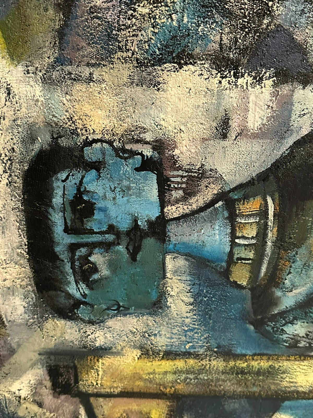 XAM Pedro QUETGLAS FERRER (1915-2001) ÖLGEMÄLDE 130x97cm ARLEQUINES MUSICOS – Bild 8