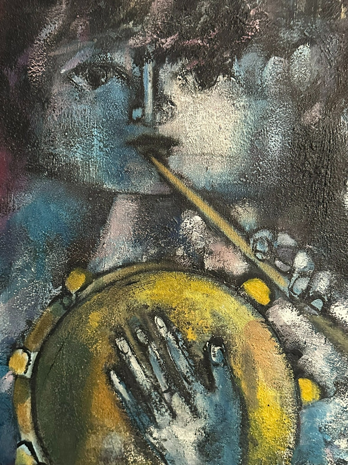 XAM Pedro QUETGLAS FERRER (1915-2001) ÖLGEMÄLDE 130x97cm ARLEQUINES MUSICOS – Bild 9