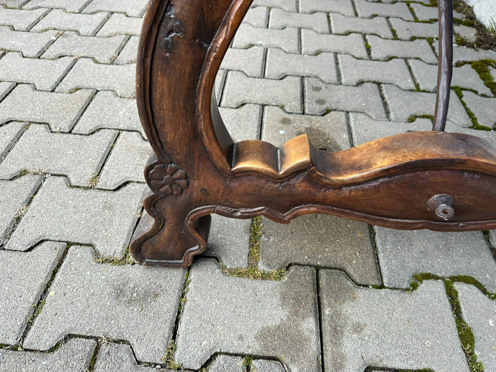 SEHR SCHÖNER GROSSER BAROCKTISCH BAROCK ESSTISCH NUSSBAUM MASSIV 18 TES JH – Bild 11