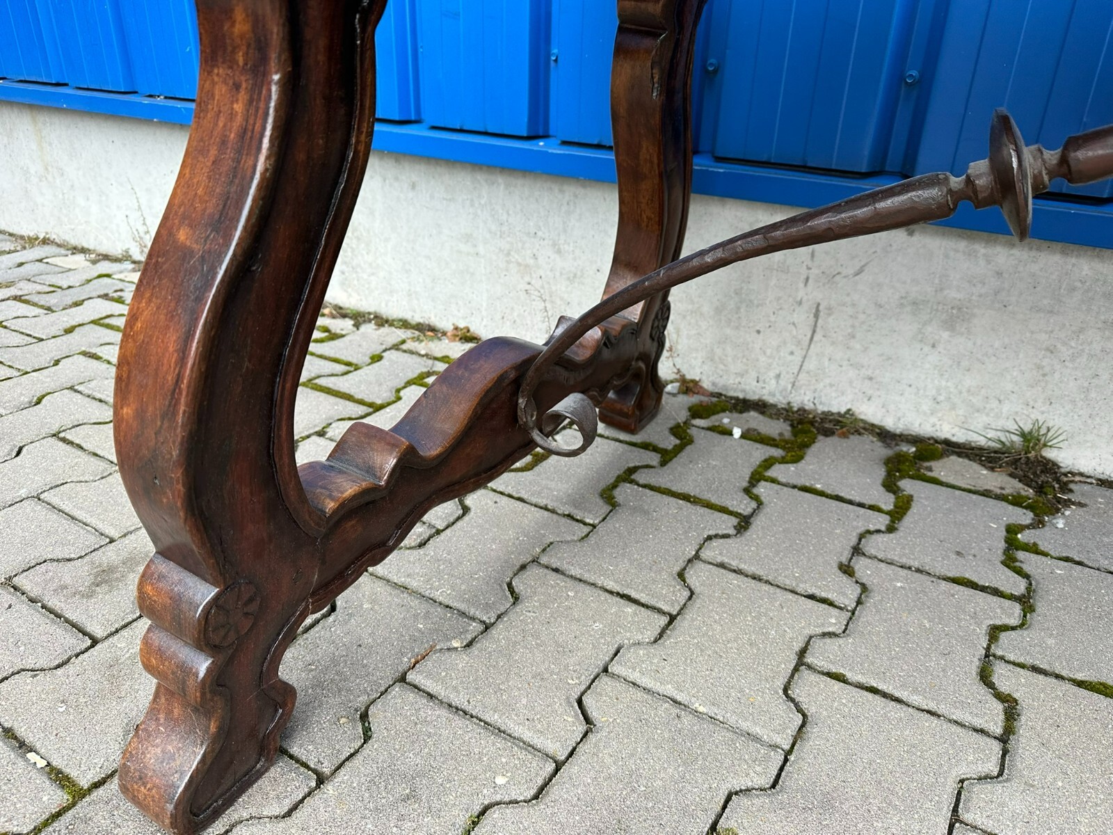 SEHR SCHÖNER GROSSER BAROCKTISCH BAROCK ESSTISCH NUSSBAUM MASSIV 18 TES JH – Bild 13