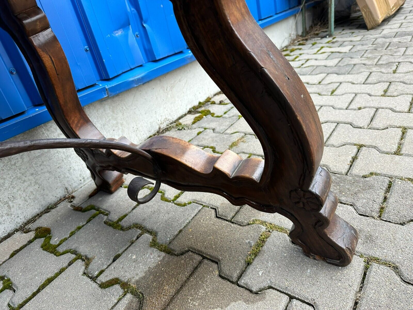 SEHR SCHÖNER GROSSER BAROCKTISCH BAROCK ESSTISCH NUSSBAUM MASSIV 18 TES JH – Bild 15
