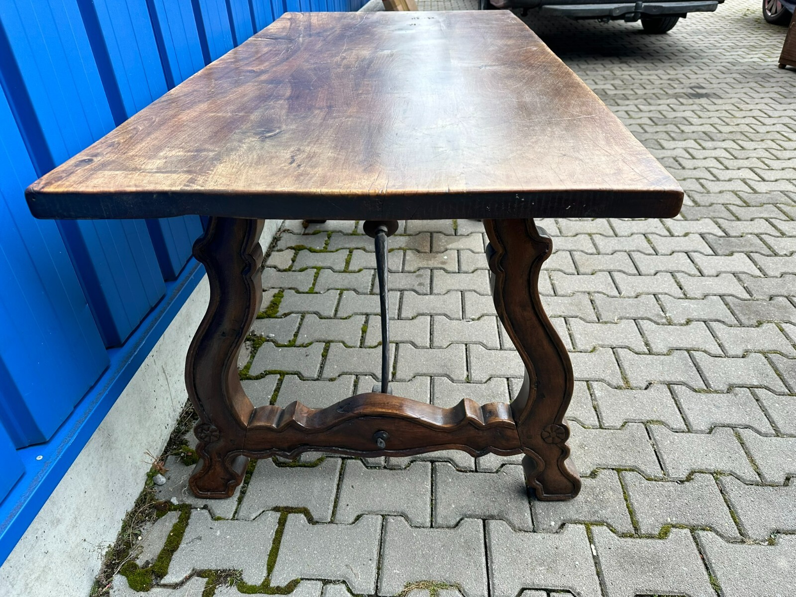 SEHR SCHÖNER GROSSER BAROCKTISCH BAROCK ESSTISCH NUSSBAUM MASSIV 18 TES JH – Bild 17