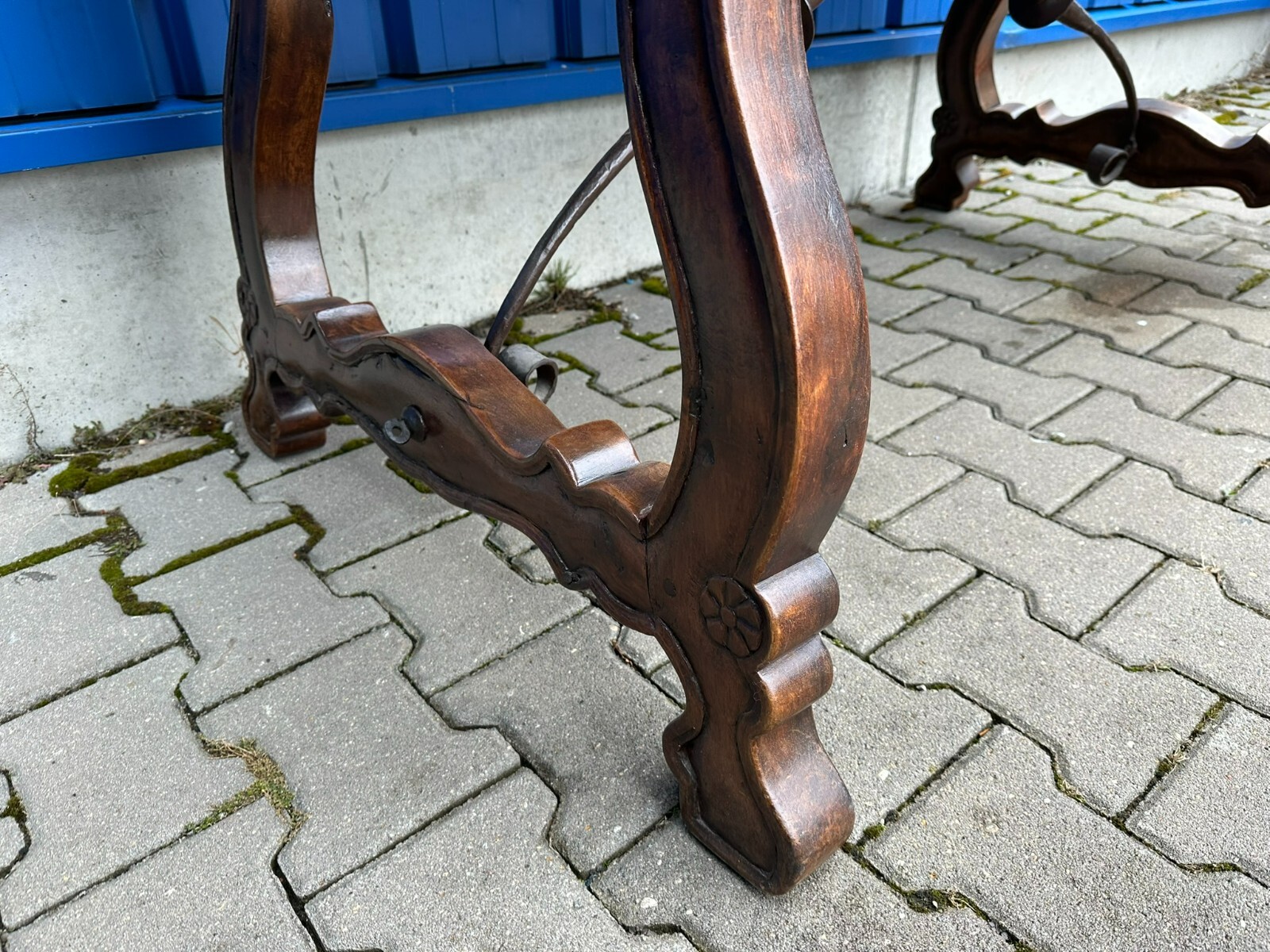 SEHR SCHÖNER GROSSER BAROCKTISCH BAROCK ESSTISCH NUSSBAUM MASSIV 18 TES JH – Bild 19