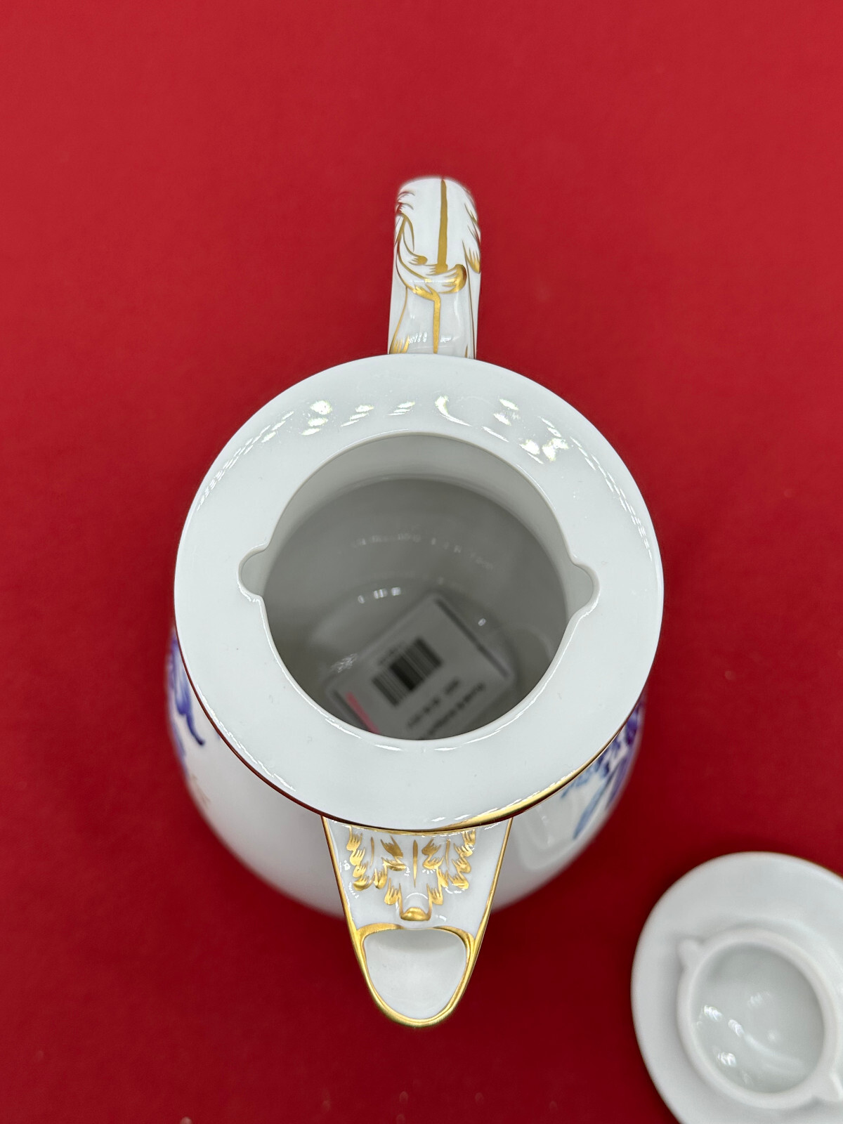 GROSSE MEISSEN PORZELLAN KANNE KAFFEEKANNE BLAUE BLUME MIT VERGOLDUNG – Bild 12