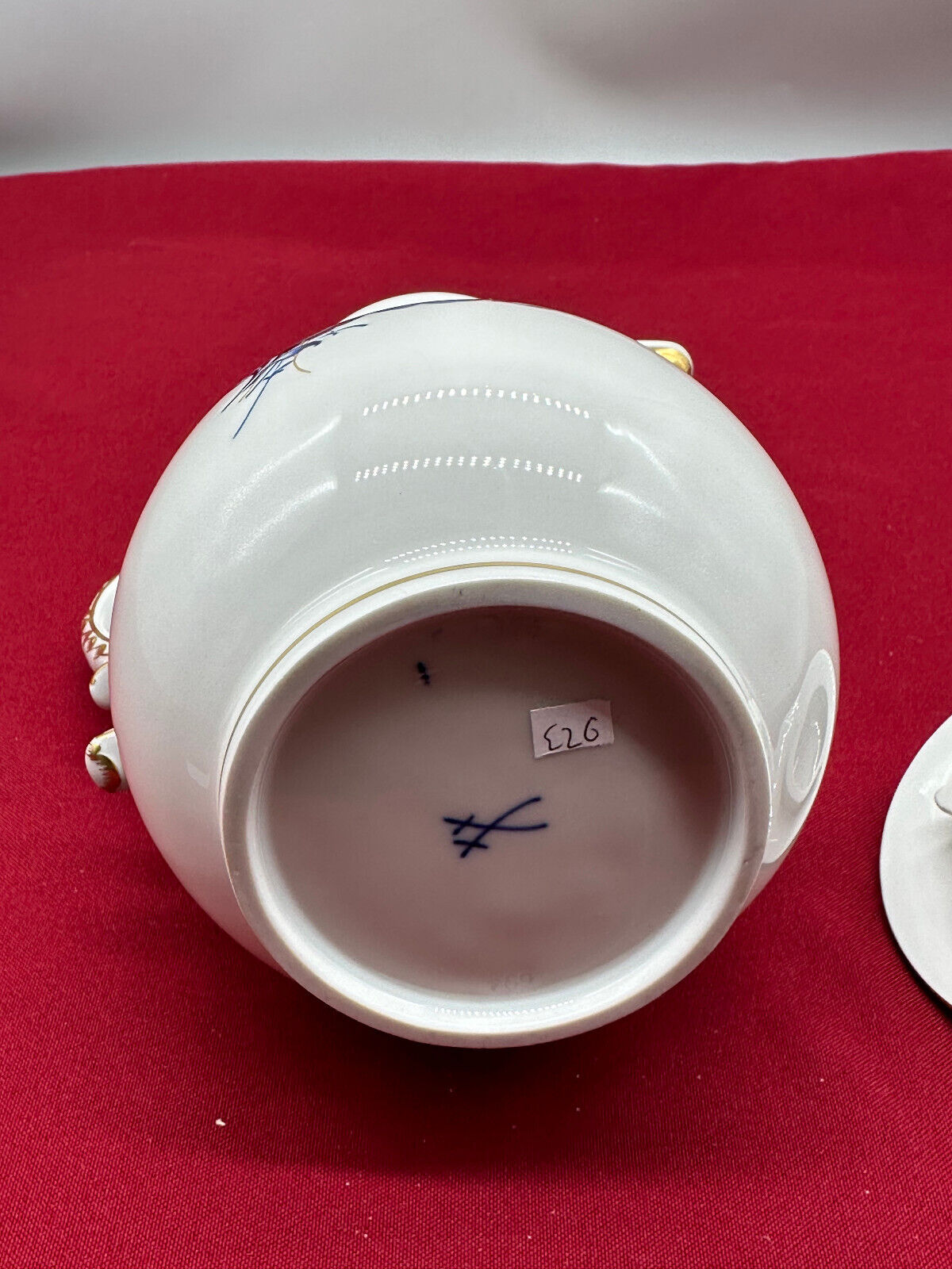 GROSSE MEISSEN PORZELLAN KANNE KAFFEEKANNE BLAUE BLUME MIT VERGOLDUNG – Bild 14