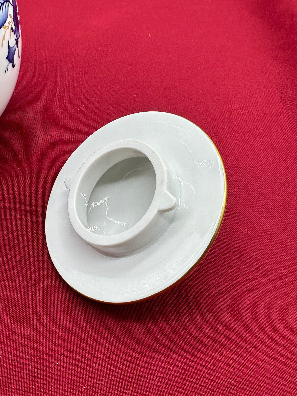 GROSSE MEISSEN PORZELLAN KANNE KAFFEEKANNE BLAUE BLUME MIT VERGOLDUNG – Bild 10