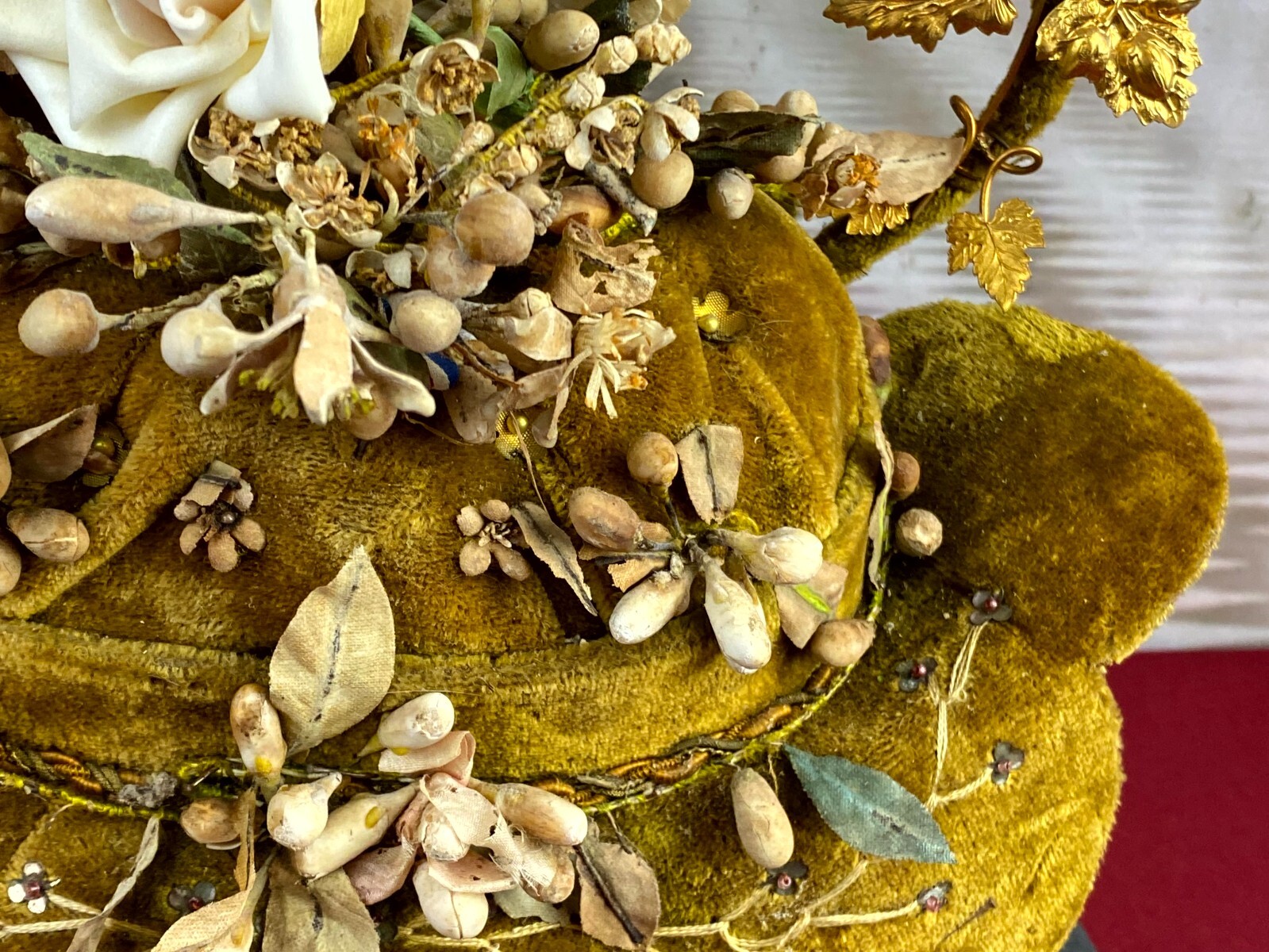 GLOBE DE MARIEE HOCHZEIT ANDENKEN FRANKREICH NAPOLEON III BLUMENGESTECK 51cm – Bild 11