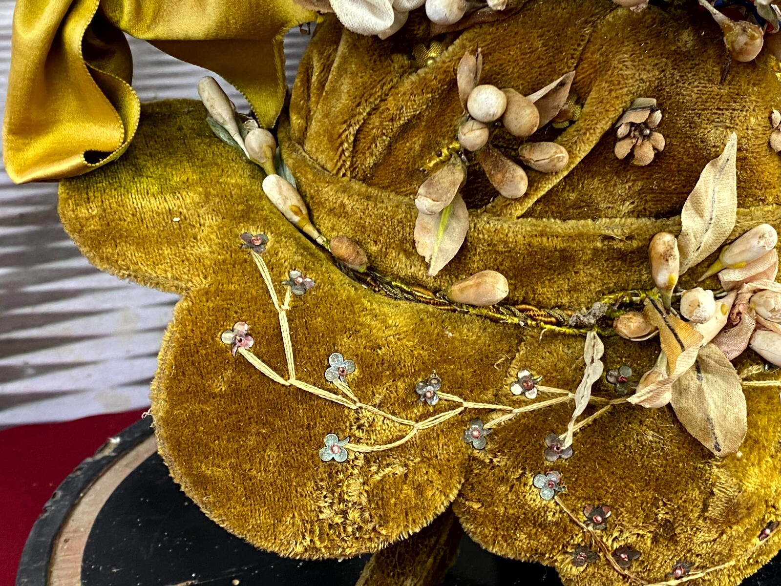 GLOBE DE MARIEE HOCHZEIT ANDENKEN FRANKREICH NAPOLEON III BLUMENGESTECK 51cm – Bild 13