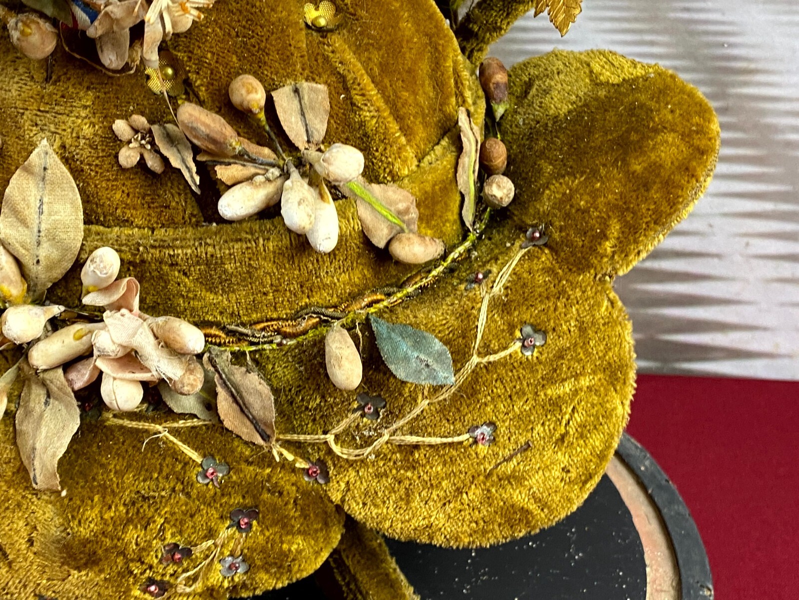 GLOBE DE MARIEE HOCHZEIT ANDENKEN FRANKREICH NAPOLEON III BLUMENGESTECK 51cm – Bild 14