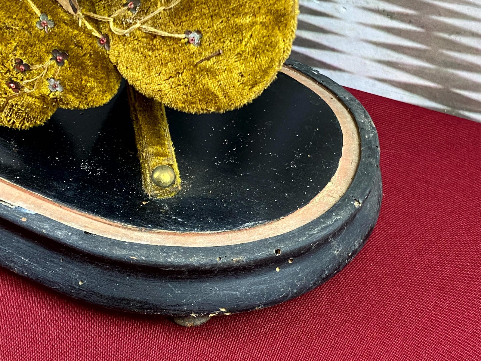 GLOBE DE MARIEE HOCHZEIT ANDENKEN FRANKREICH NAPOLEON III BLUMENGESTECK 51cm – Bild 16