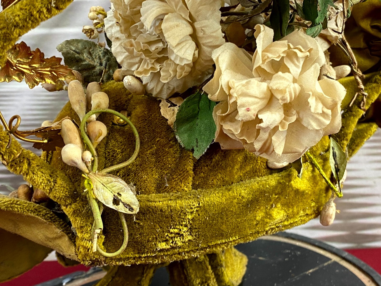 GLOBE DE MARIEE HOCHZEIT ANDENKEN FRANKREICH NAPOLEON III BLUMENGESTECK 51cm – Bild 18