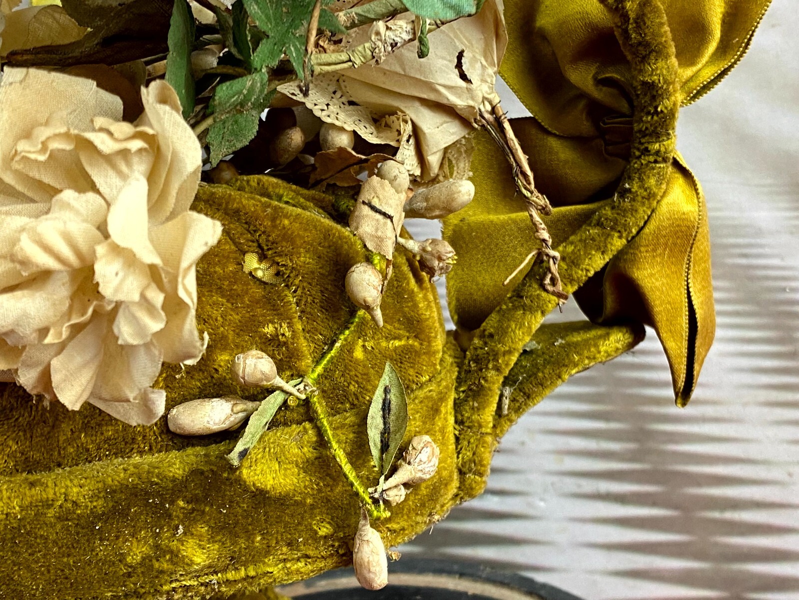 GLOBE DE MARIEE HOCHZEIT ANDENKEN FRANKREICH NAPOLEON III BLUMENGESTECK 51cm – Bild 19