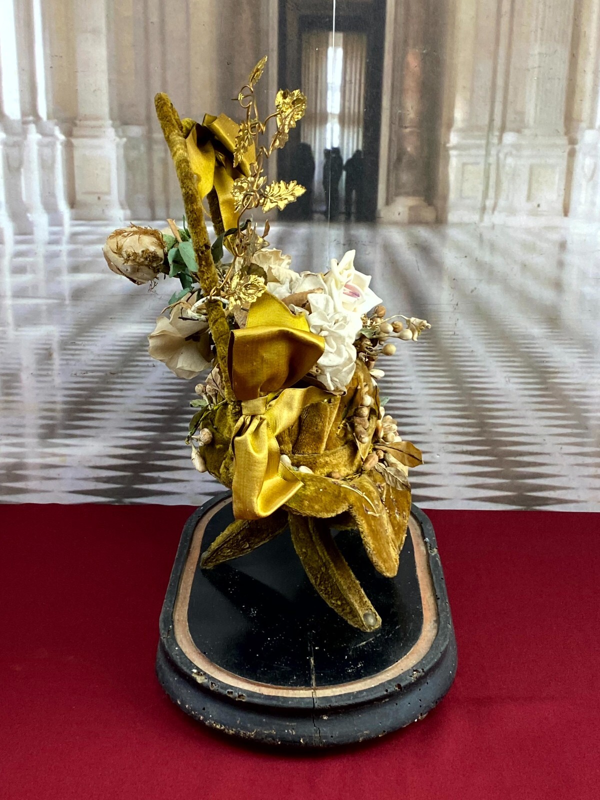 GLOBE DE MARIEE HOCHZEIT ANDENKEN FRANKREICH NAPOLEON III BLUMENGESTECK 51cm – Bild 6