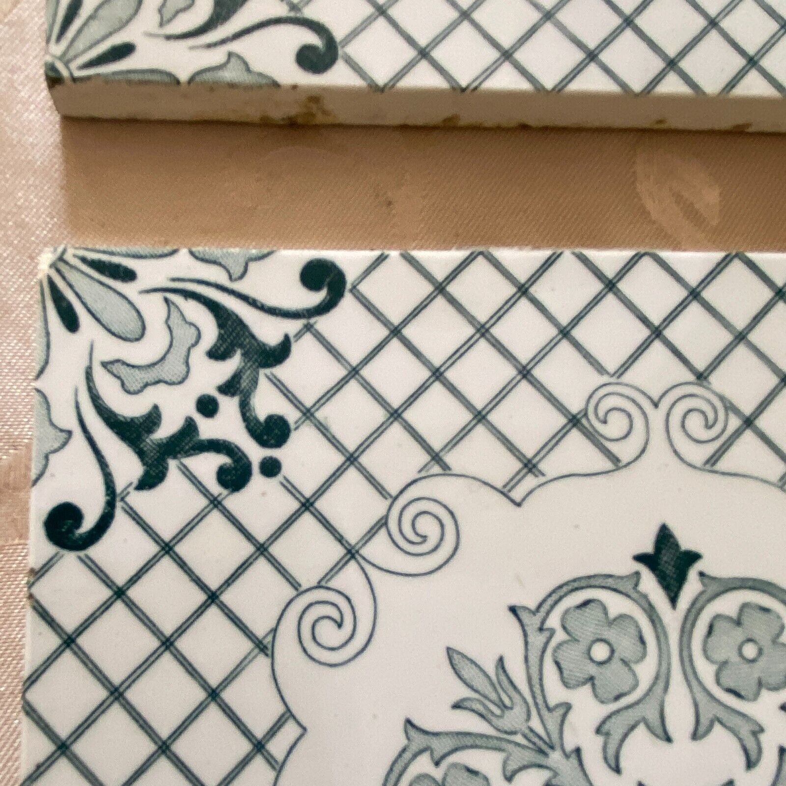 ANTIKE JUGENDSTIL FLIESEN 9 STÜCK SET KACHELN UM 1910 15x15cm AUS KERAMIK – Bild 13