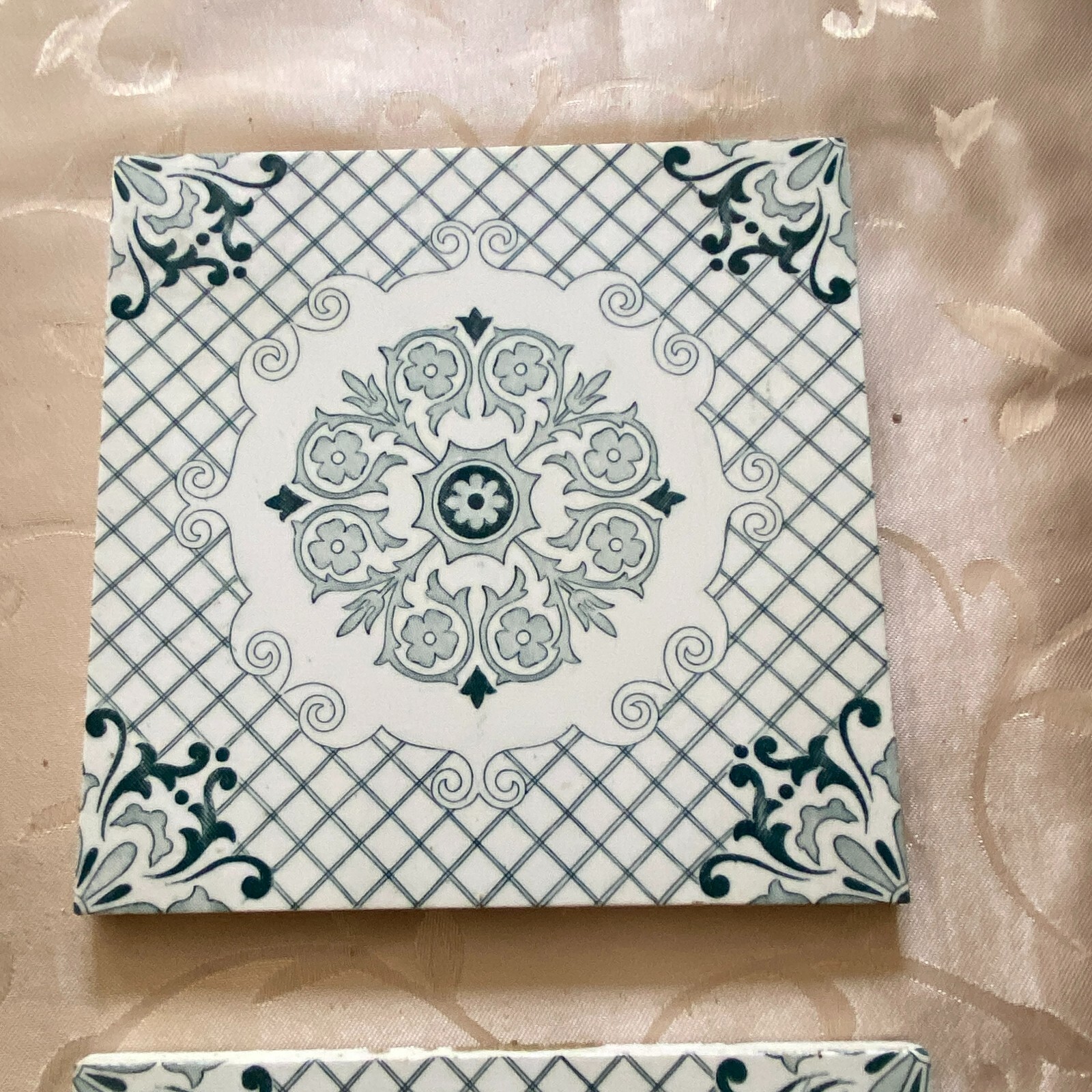 ANTIKE JUGENDSTIL FLIESEN 9 STÜCK SET KACHELN UM 1910 15x15cm AUS KERAMIK – Bild 6