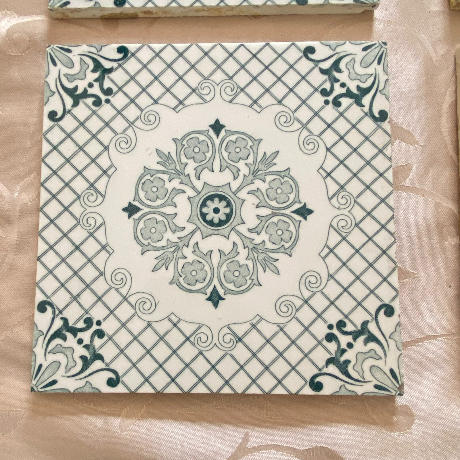 ANTIKE JUGENDSTIL FLIESEN 9 STÜCK SET KACHELN UM 1910 15x15cm AUS KERAMIK – Bild 10