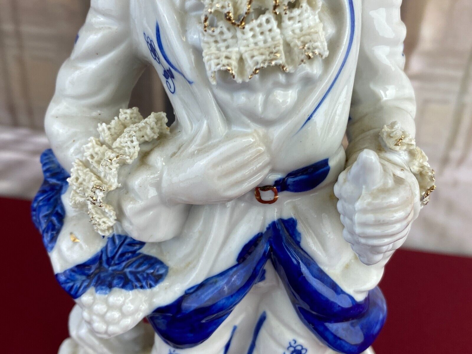 FIGUR AUS PORZELLAN TEILS HANDBEMALT GALANTER ROKOKO HERR 30cm – Bild 11