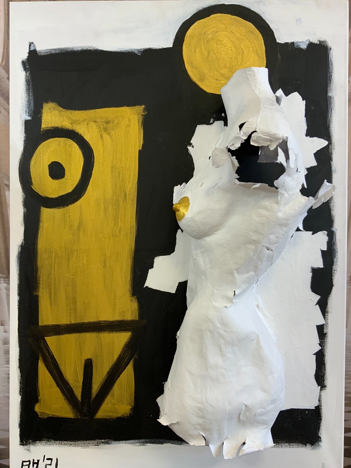 MIXED MEDIA MISCHTECHNIK AUF LEINWAND ANDRE HARTMANN AKT EROTIK