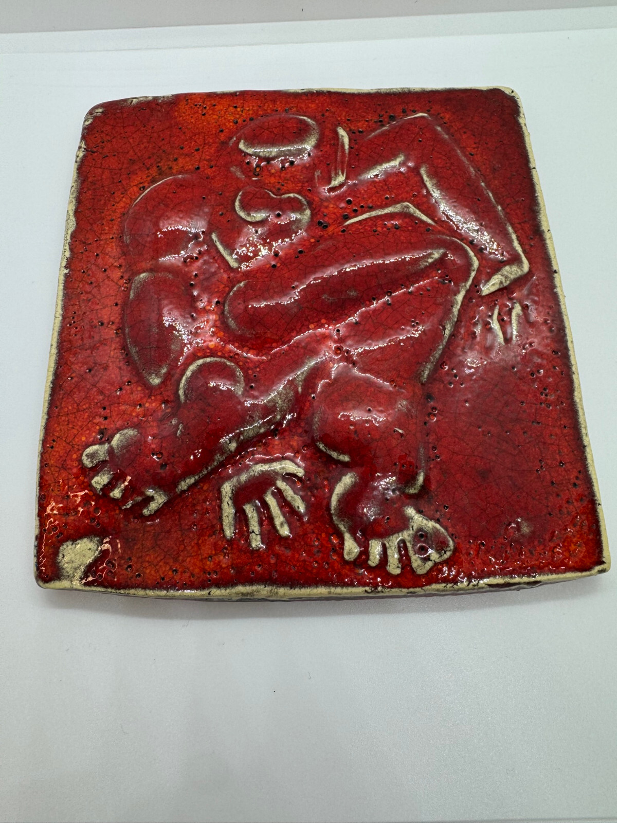 KERAMIK KACHEL FLIESE VON CHRISTIAN PESCHKE GEBRANNT UND GLASIERT