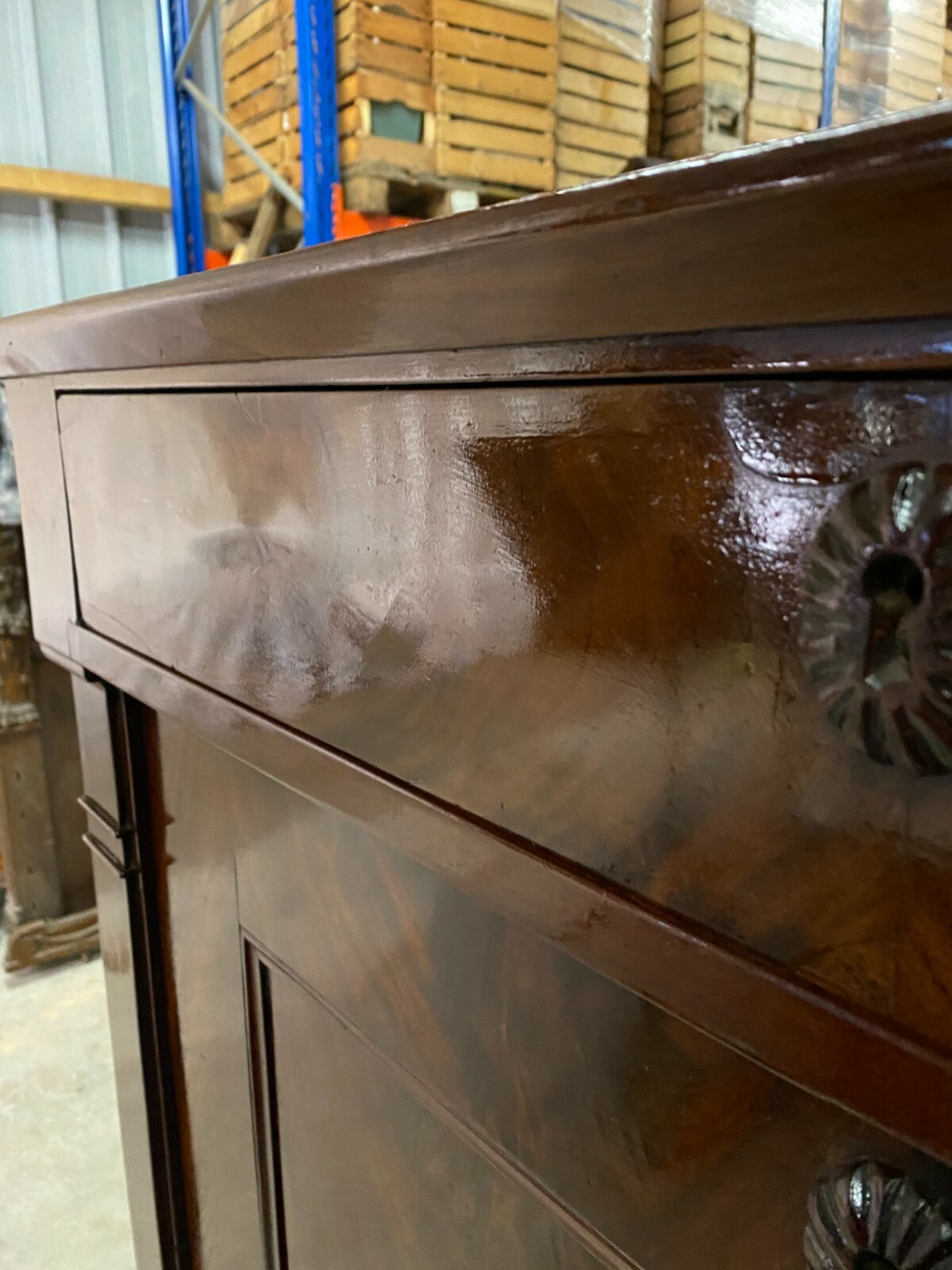 EMPIRE BIEDERMEIER SEKRETÄR UM 1820 MAHAGONI FURNIER SCHREIBMÖBEL – Bild 13