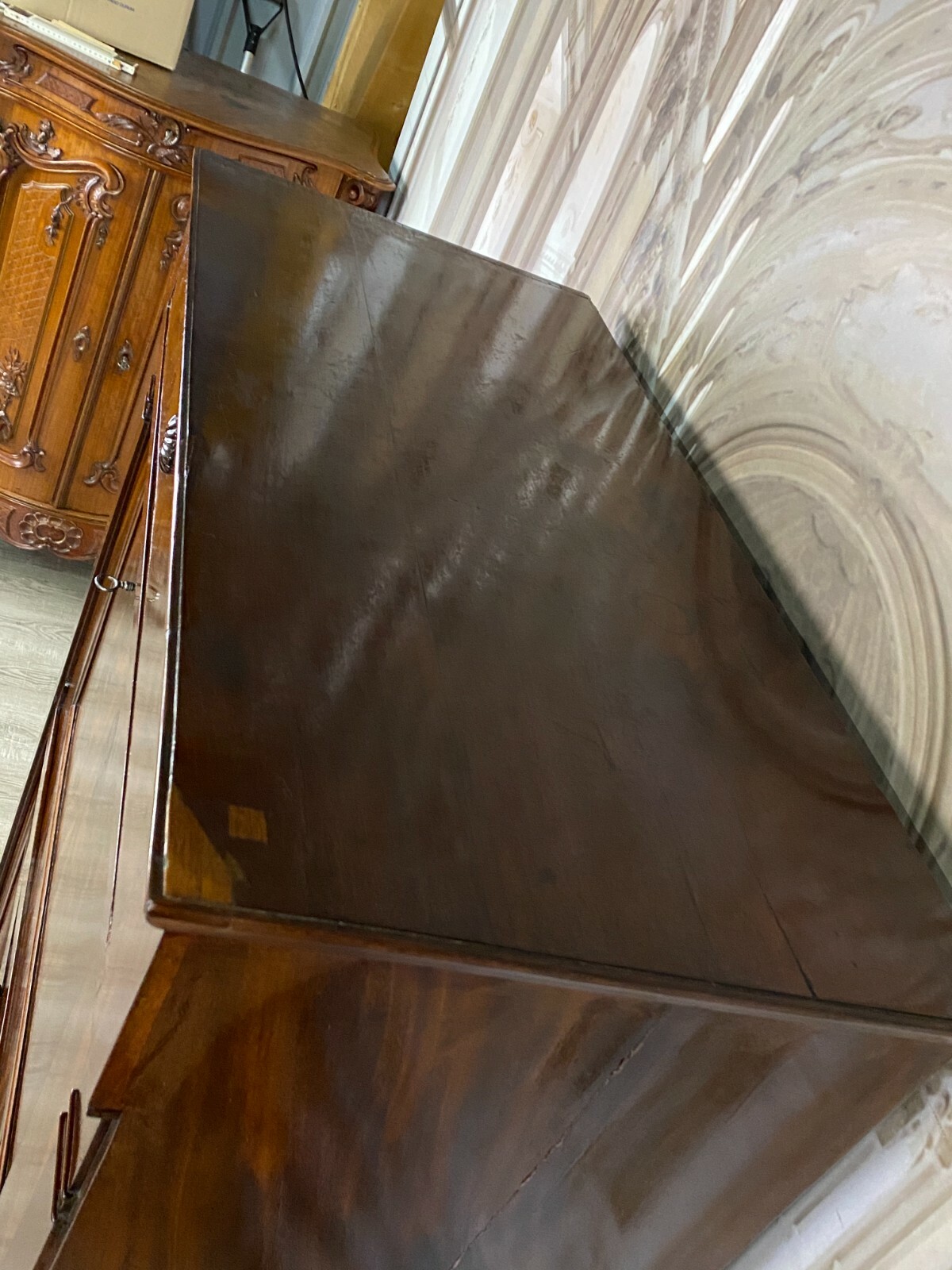 EMPIRE BIEDERMEIER SEKRETÄR UM 1820 MAHAGONI FURNIER SCHREIBMÖBEL – Bild 3