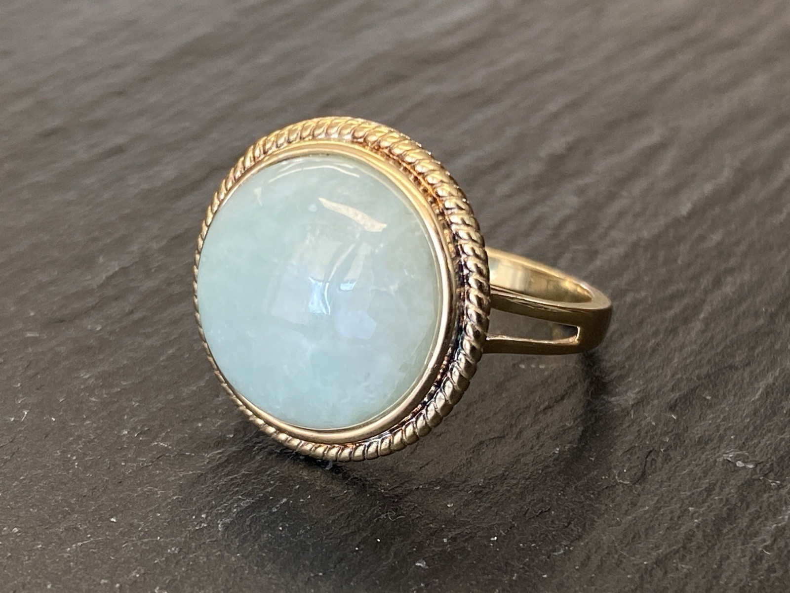 RING 925 STERLING SILBER STERLINGSILBER VERGOLDET AVENTURINQUARZ QUARZ GRÖSSE 60