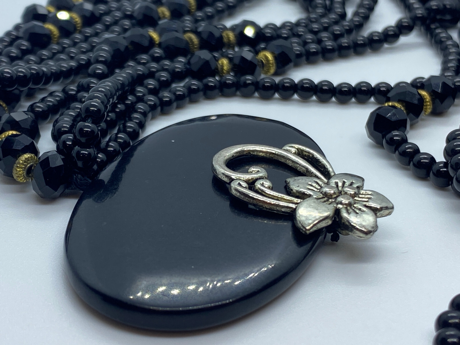 MODESCHMUCK HALSKETTE KETTE MEHRSCHICHTIG SCHWARZ