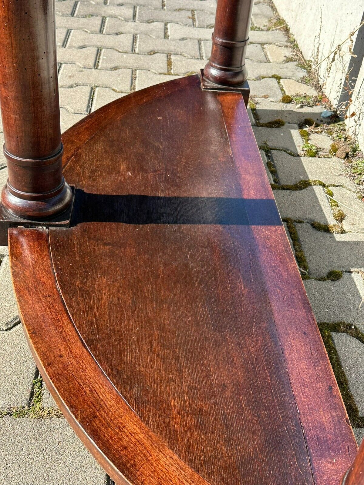 ANTIKE ENGLISCHE WANDKONSOLE KONSOLE KOMMODE UM 1890 MAHAGONI MIT MARMORPLATTE – Bild 14