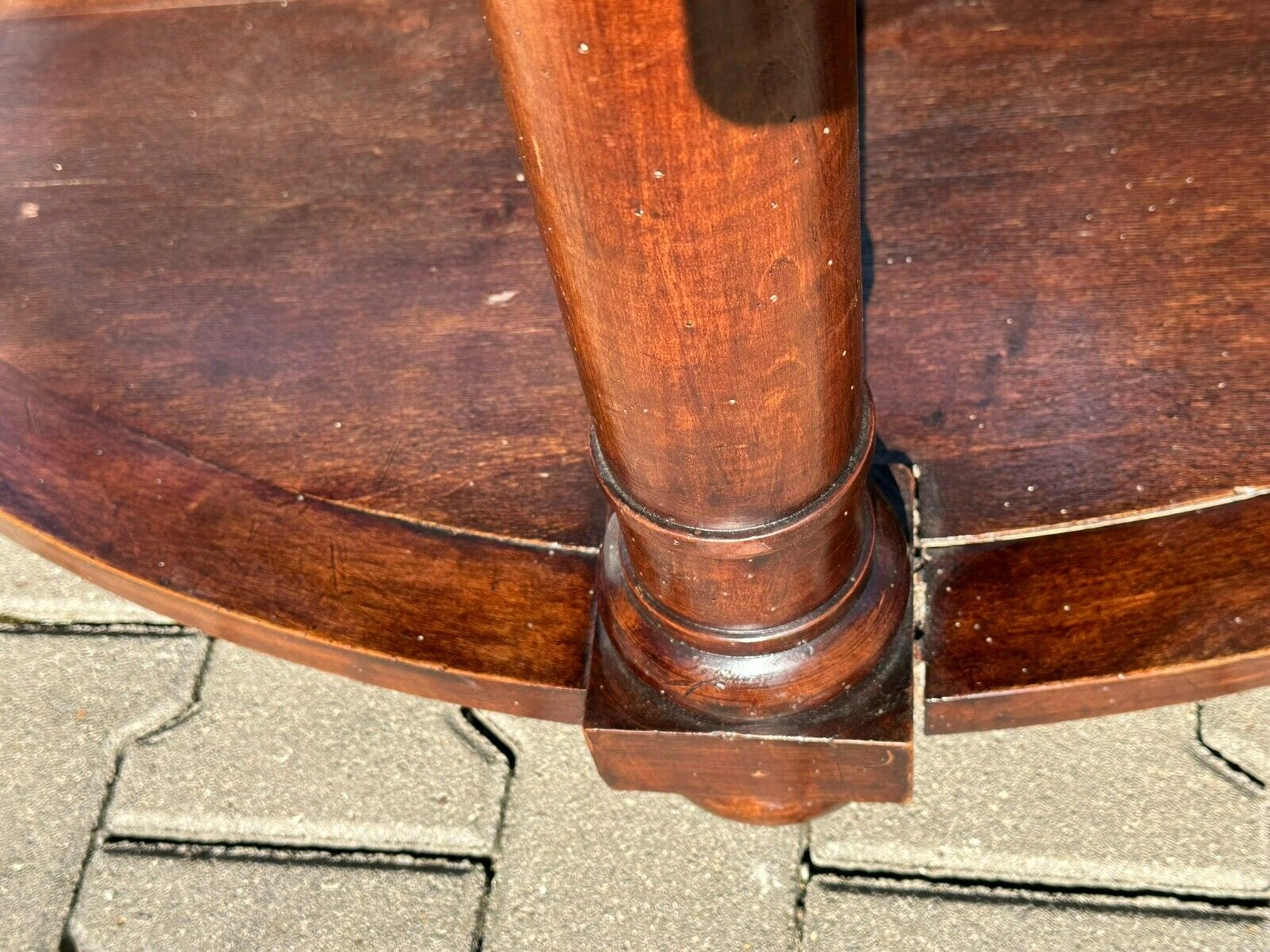ANTIKE ENGLISCHE WANDKONSOLE KONSOLE KOMMODE UM 1890 MAHAGONI MIT MARMORPLATTE – Bild 15
