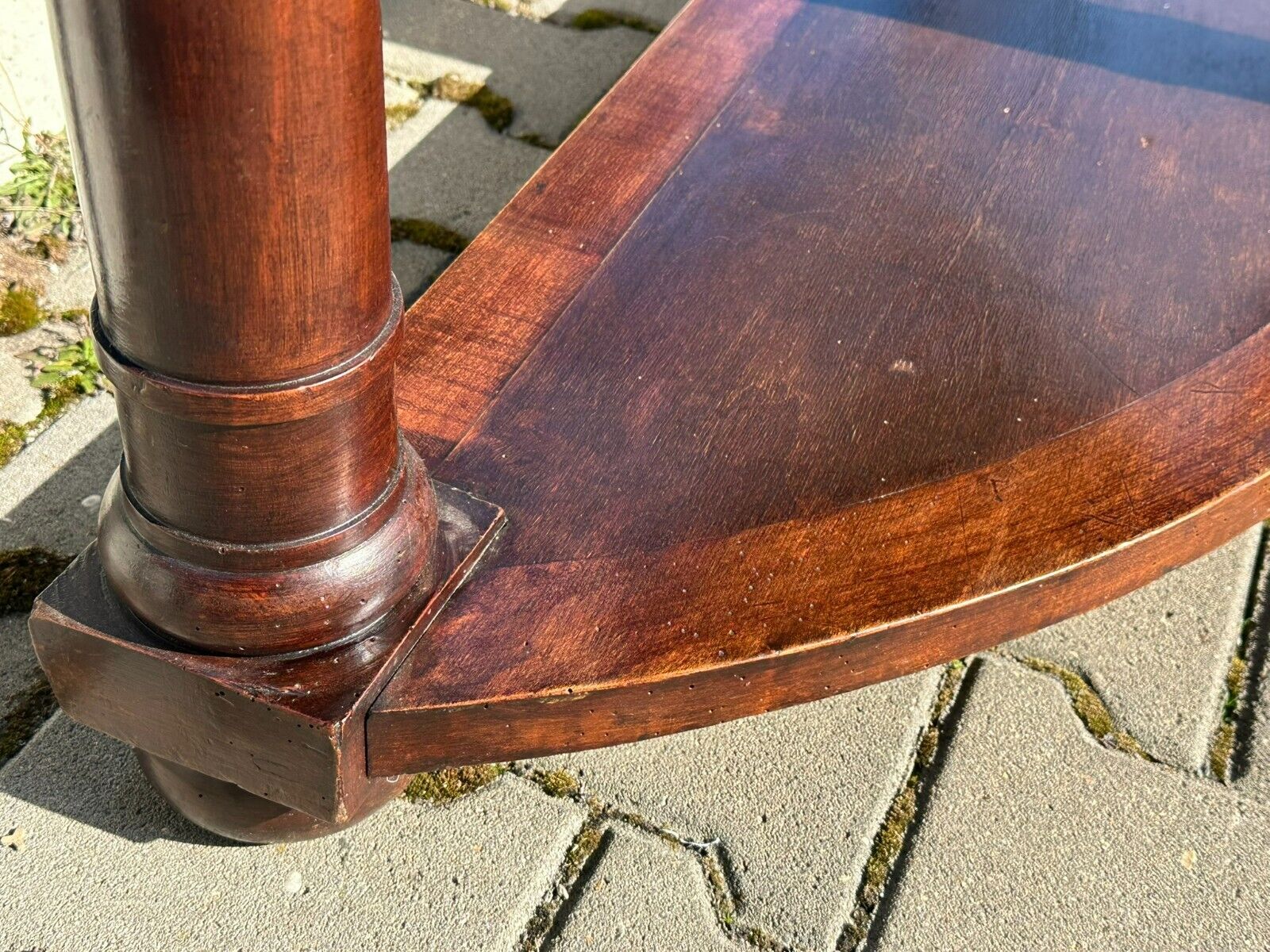 ANTIKE ENGLISCHE WANDKONSOLE KONSOLE KOMMODE UM 1890 MAHAGONI MIT MARMORPLATTE – Bild 16