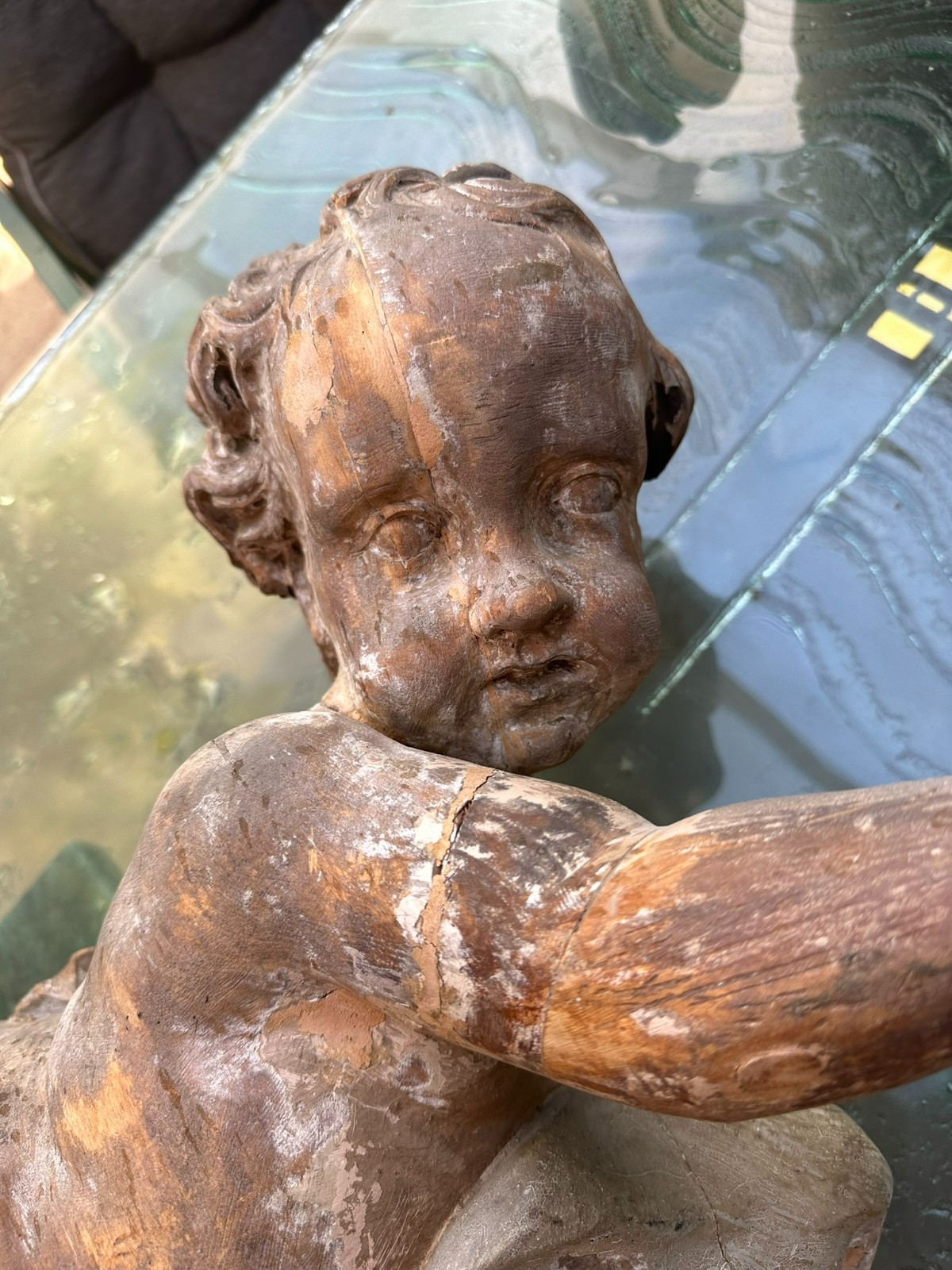 ANTIKE HEILIGENFIGUR BAROCK ENGEL AUF WOLKE 18 TES JHDT – Bild 11