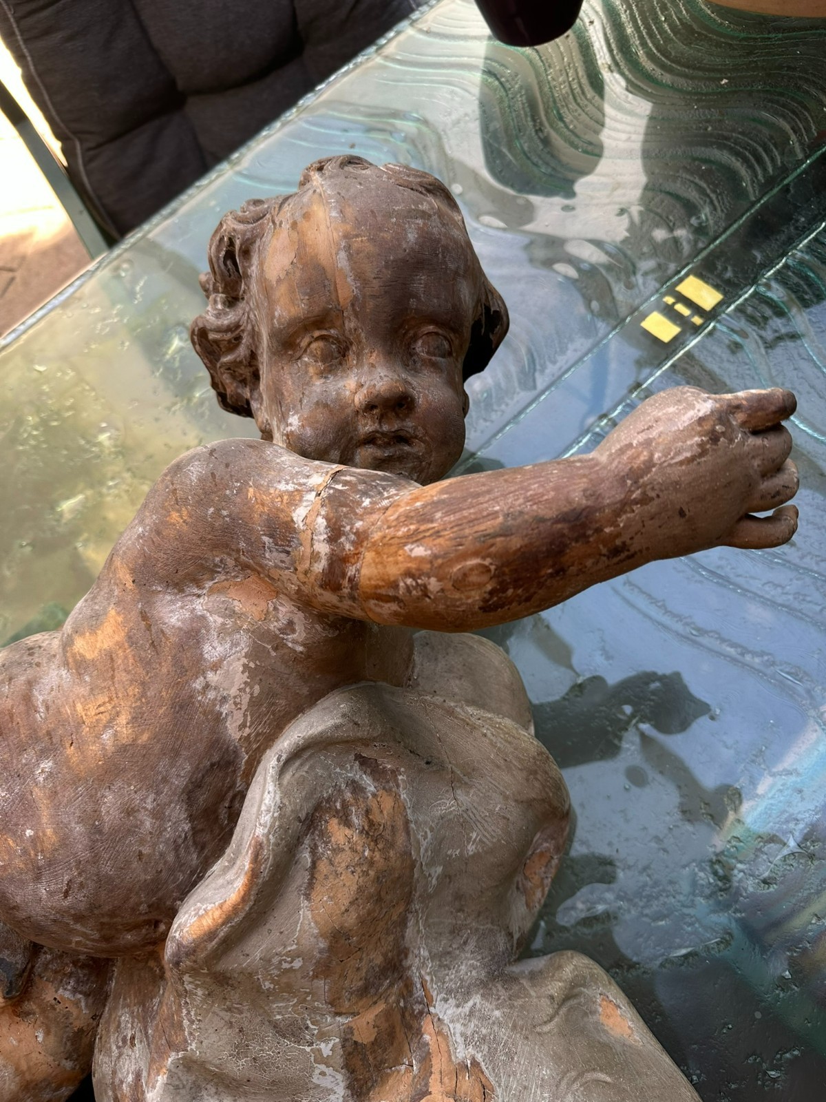 ANTIKE HEILIGENFIGUR BAROCK ENGEL AUF WOLKE 18 TES JHDT – Bild 12