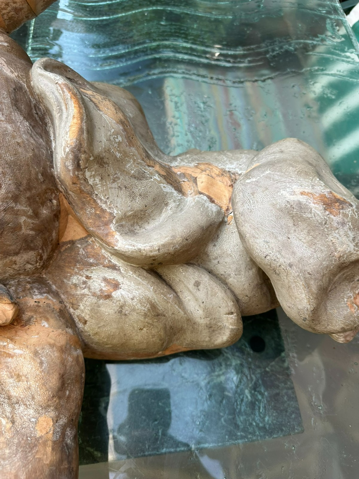 ANTIKE HEILIGENFIGUR BAROCK ENGEL AUF WOLKE 18 TES JHDT – Bild 15