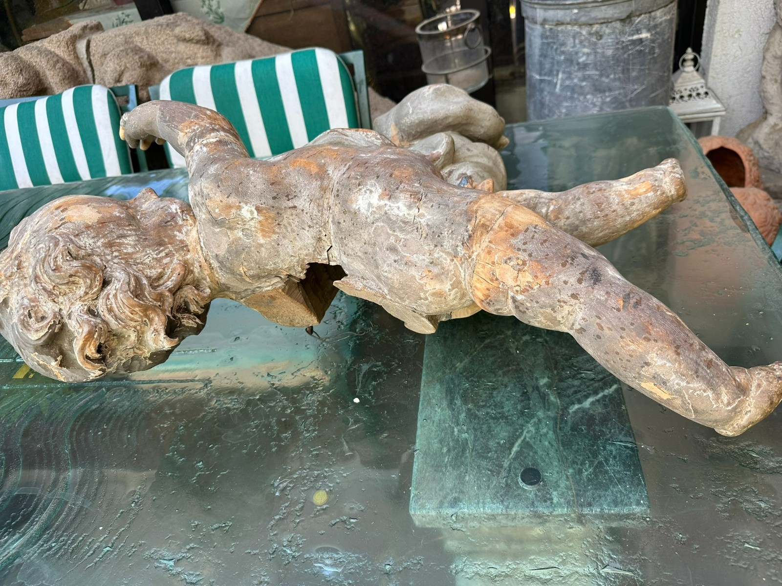 ANTIKE HEILIGENFIGUR BAROCK ENGEL AUF WOLKE 18 TES JHDT – Bild 16