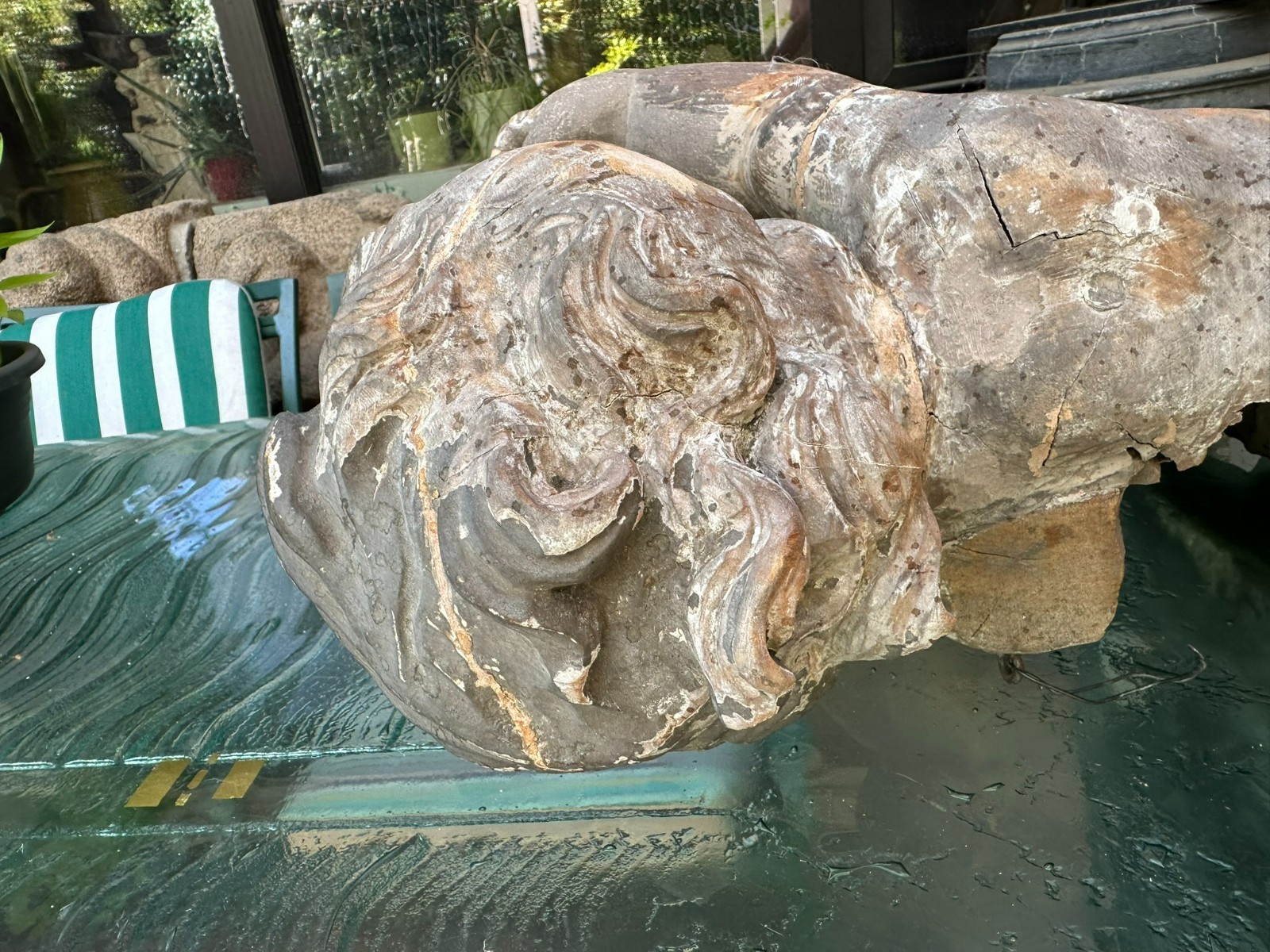 ANTIKE HEILIGENFIGUR BAROCK ENGEL AUF WOLKE 18 TES JHDT – Bild 17