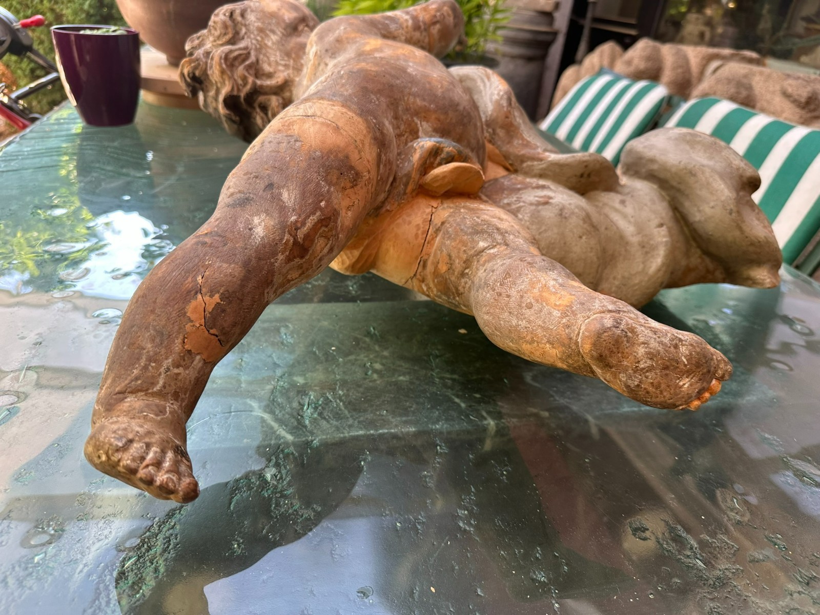 ANTIKE HEILIGENFIGUR BAROCK ENGEL AUF WOLKE 18 TES JHDT – Bild 19