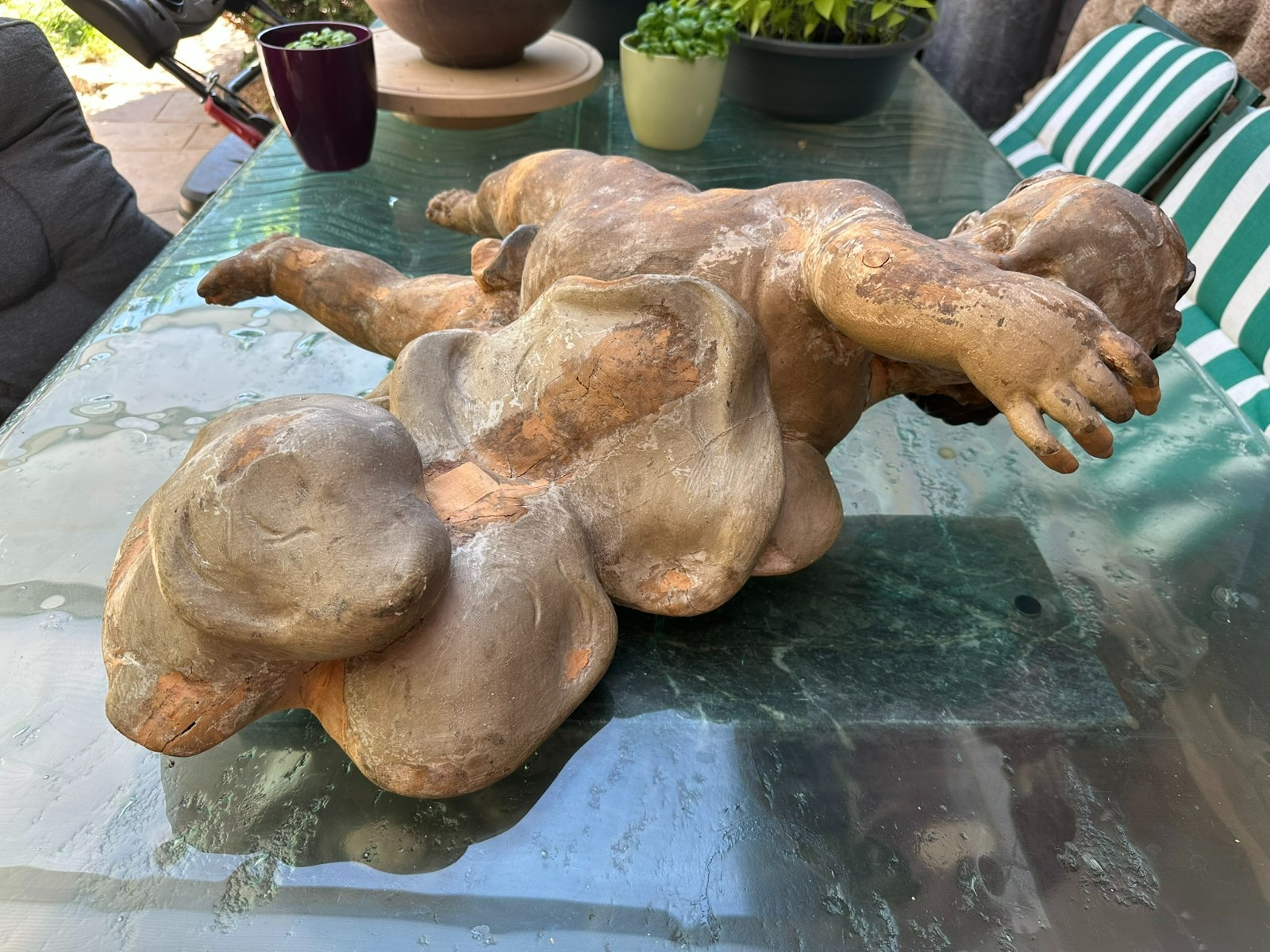 ANTIKE HEILIGENFIGUR BAROCK ENGEL AUF WOLKE 18 TES JHDT – Bild 20