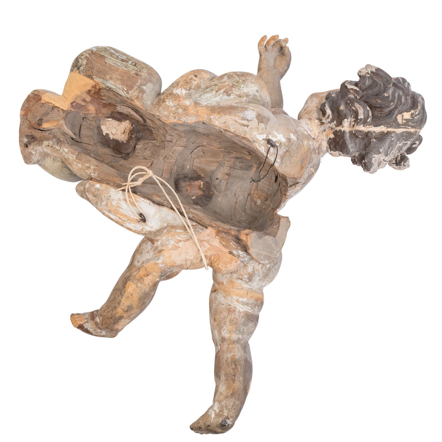 ANTIKE HEILIGENFIGUR BAROCK ENGEL AUF WOLKE 18 TES JHDT – Bild 3