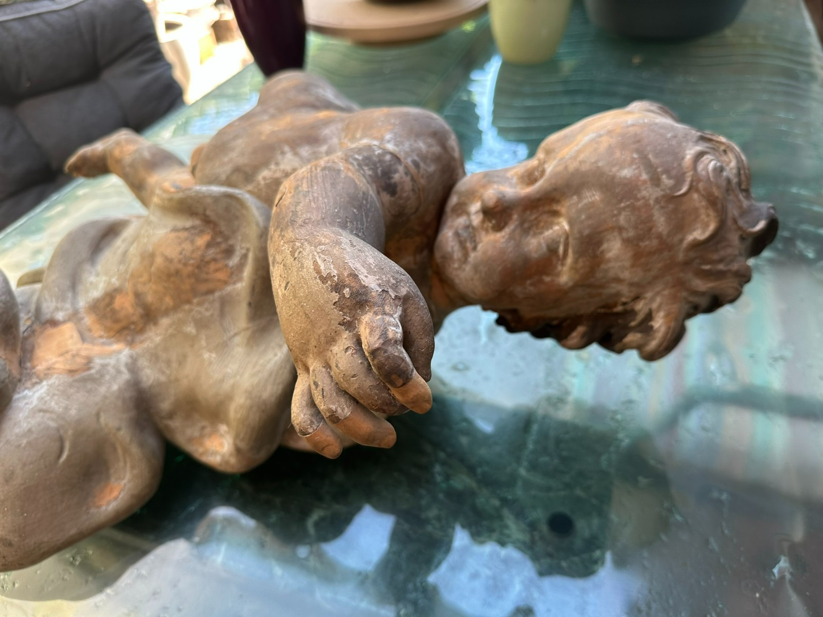 ANTIKE HEILIGENFIGUR BAROCK ENGEL AUF WOLKE 18 TES JHDT – Bild 21
