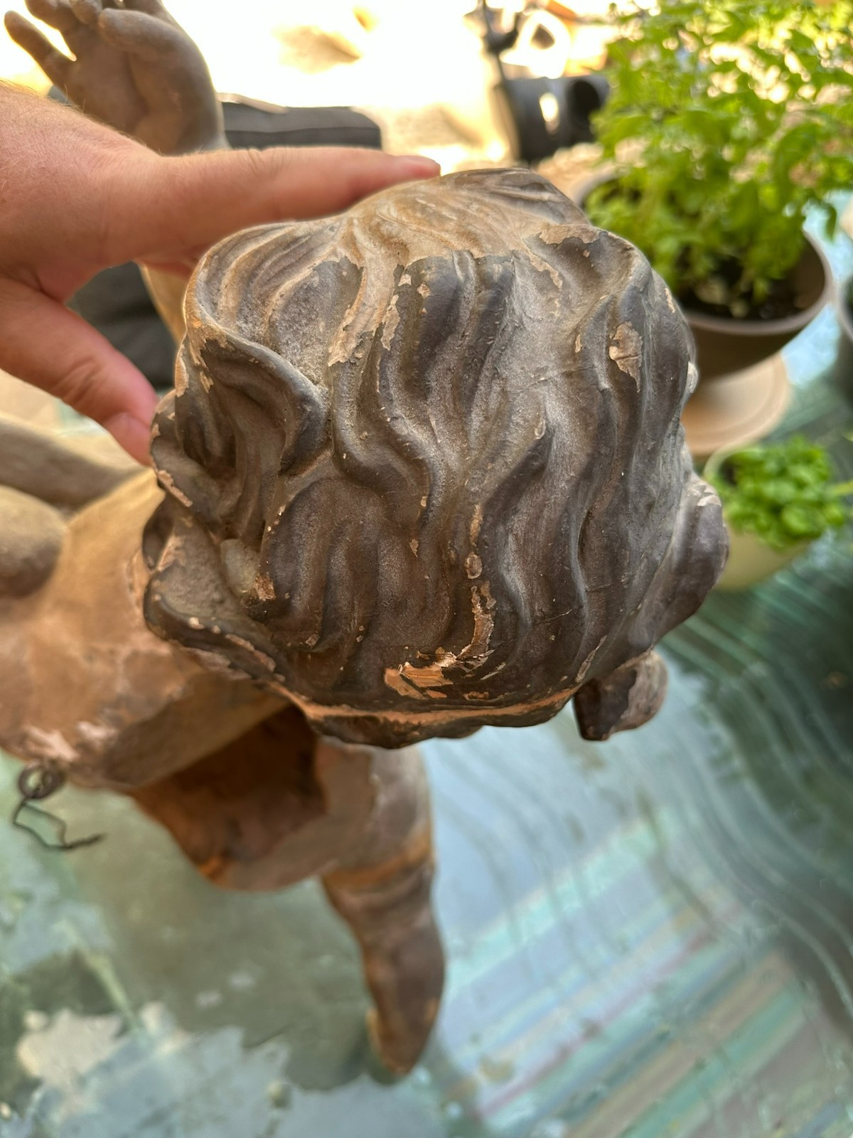 ANTIKE HEILIGENFIGUR BAROCK ENGEL AUF WOLKE 18 TES JHDT – Bild 23