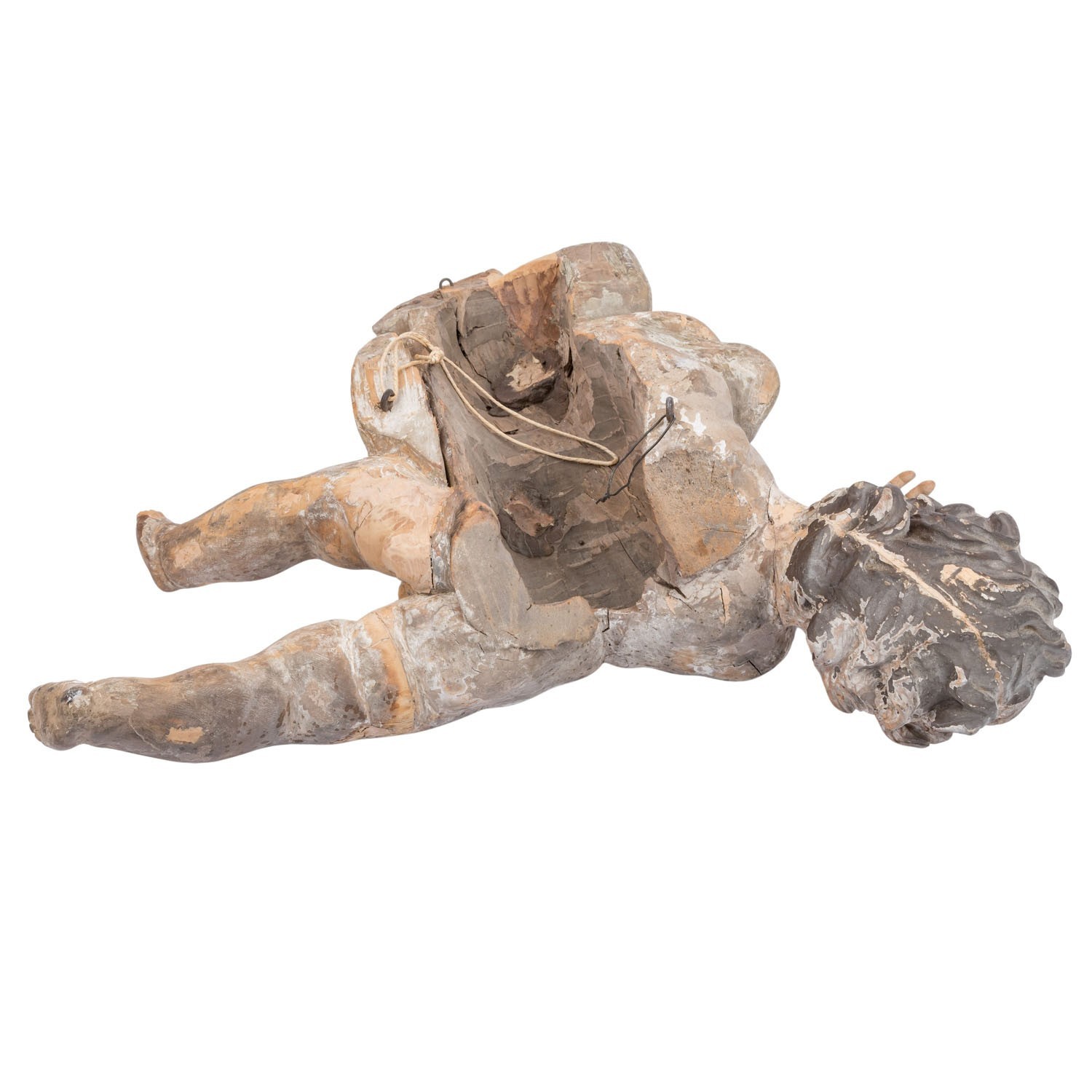 ANTIKE HEILIGENFIGUR BAROCK ENGEL AUF WOLKE 18 TES JHDT – Bild 4