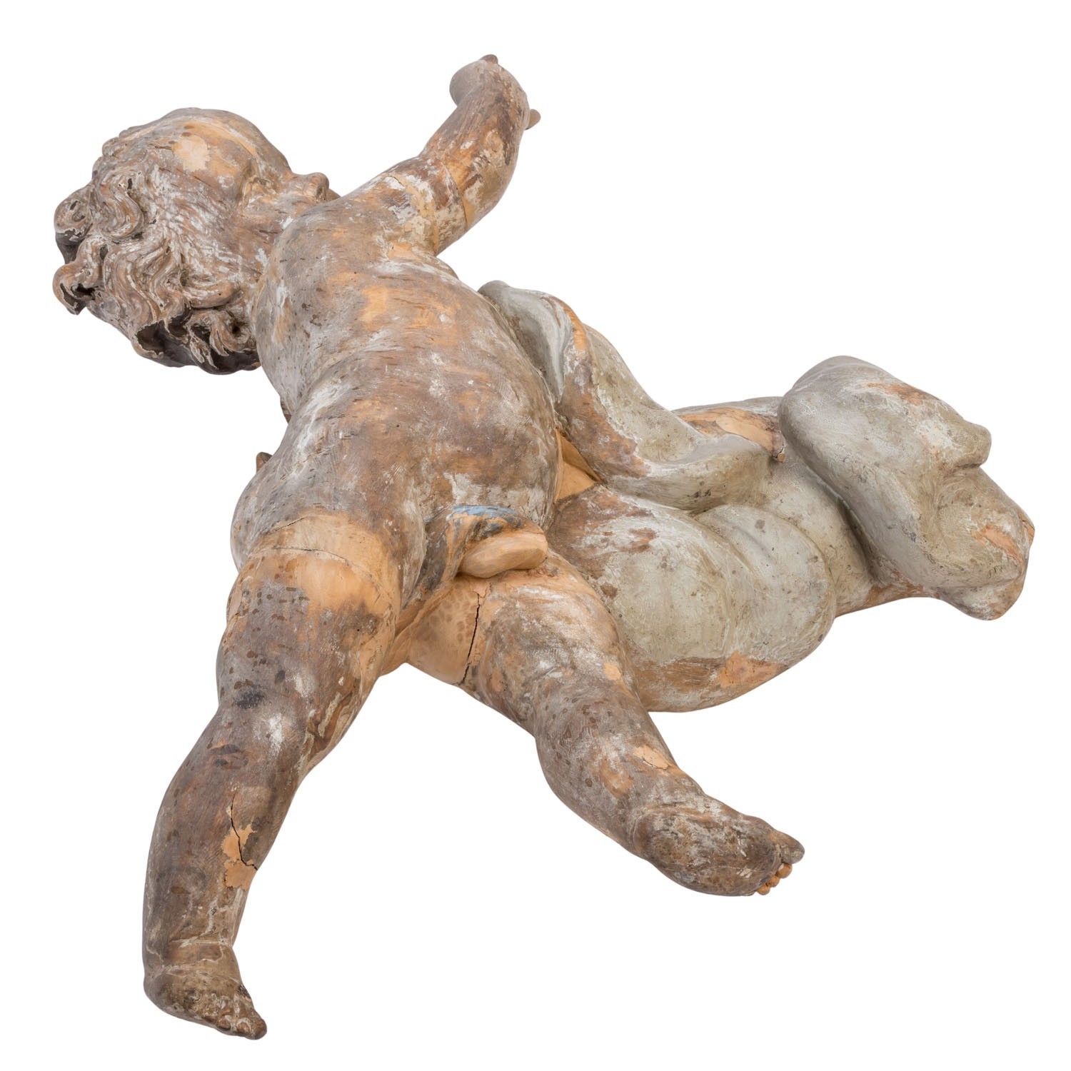 ANTIKE HEILIGENFIGUR BAROCK ENGEL AUF WOLKE 18 TES JHDT – Bild 5