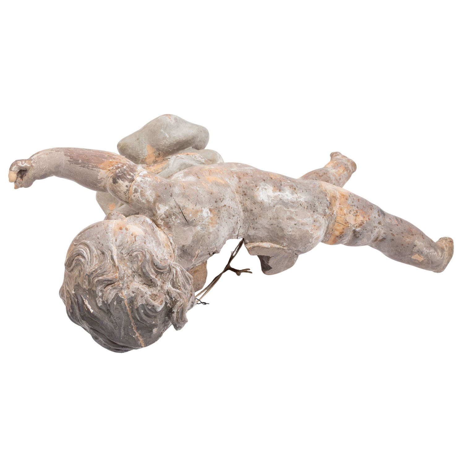 ANTIKE HEILIGENFIGUR BAROCK ENGEL AUF WOLKE 18 TES JHDT – Bild 6