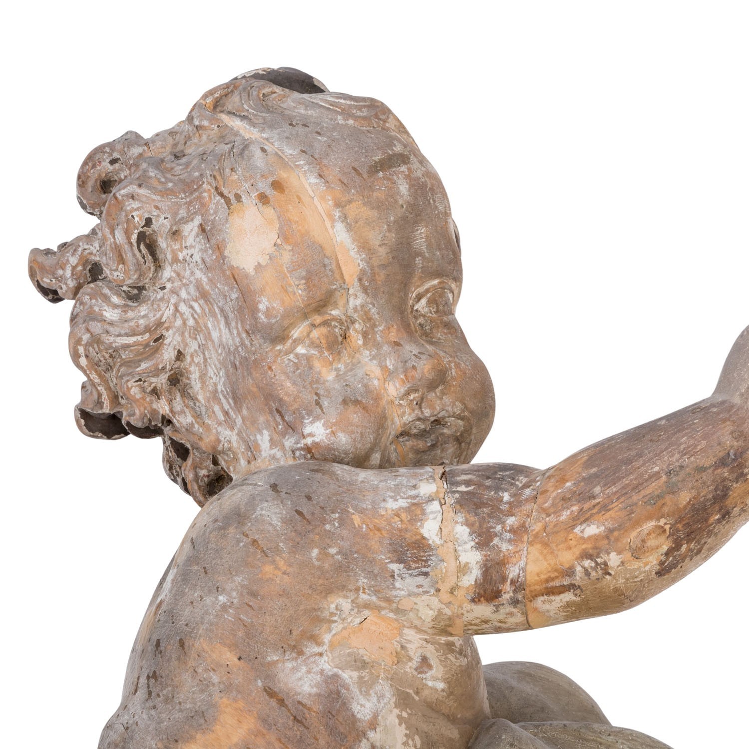 ANTIKE HEILIGENFIGUR BAROCK ENGEL AUF WOLKE 18 TES JHDT – Bild 7