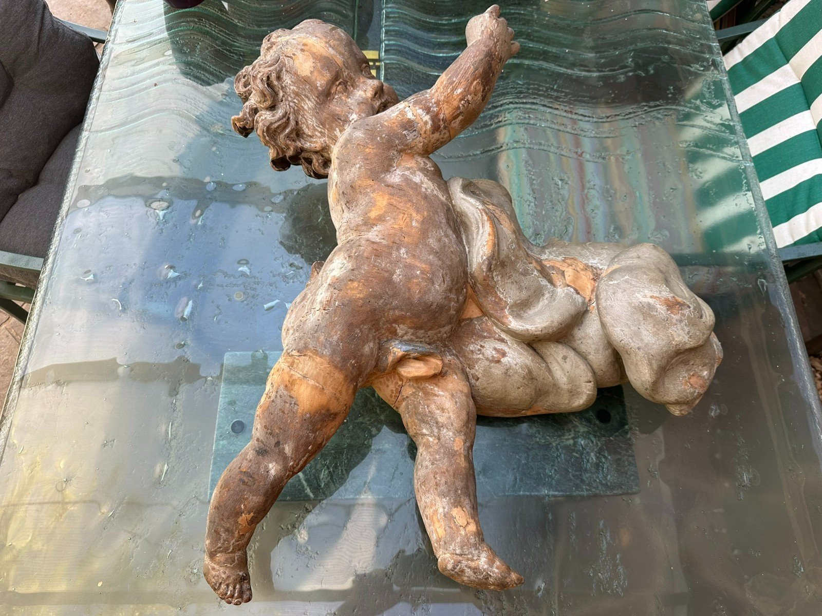 ANTIKE HEILIGENFIGUR BAROCK ENGEL AUF WOLKE 18 TES JHDT – Bild 10