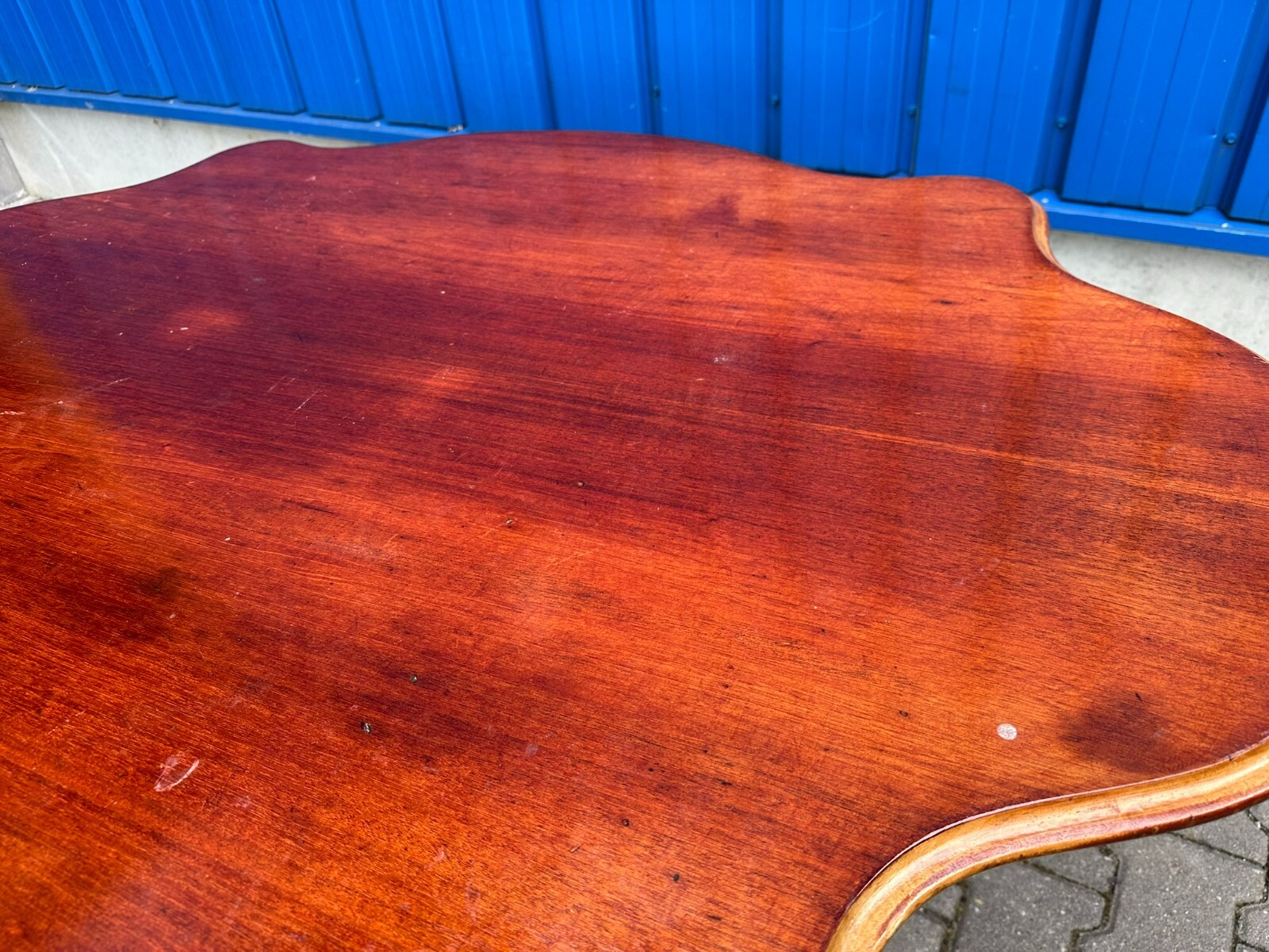 ANTIKER TISCH BEISTELLTISCH LOUIS PHILIPPE UM 1860 MAHAGONI SPINNENKOPF FUSS – Bild 17