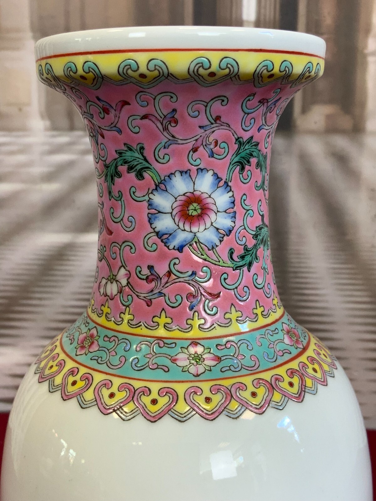 CHINA PORZELLAN VASE FAMILLE ROSE PERSONEN DEKOR 32cm SEHR GUTER ZUSTAND – Bild 8