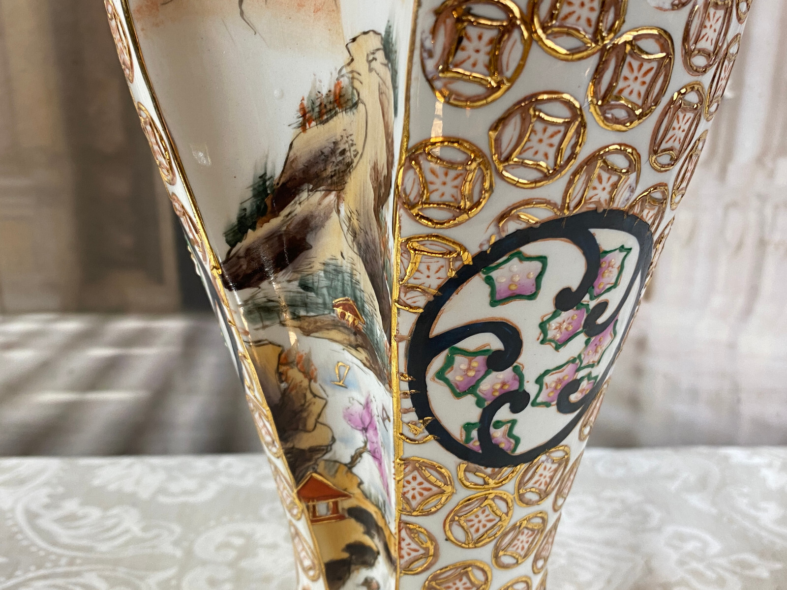 Tischlampe, Fuss aus einer japanischen Vase aus Porzellan, 20-tes Jhdt – Bild 14